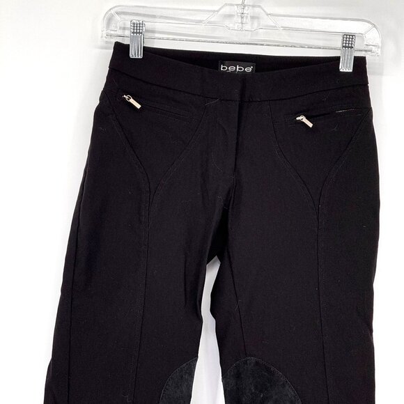 2/$18 SALE! Bebe Riding Pants Womens 2 Suede Knees Stretch 90s Y2K USA Horse Vtg - Picture 6 of 8